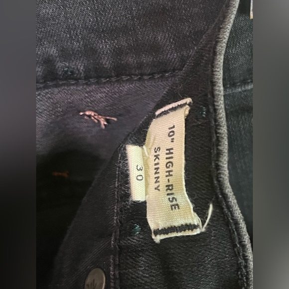 Madewell Black Metallic Polka Dot Skinny Jeans - Picture 5 of 10